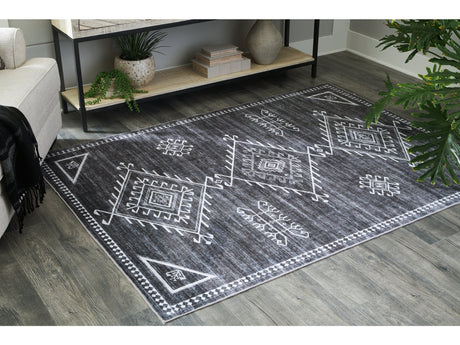 Arloman Black/Cream/Gray 5' x 7' Rug - Ornate Home