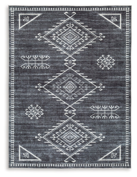 Arloman Black/Cream/Gray 5' x 7' Rug - Ornate Home