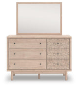 Arloster Brown/Tan/White Full Panel Storage Bed, Dresser, Mirror and Nightstand - Ornate Home
