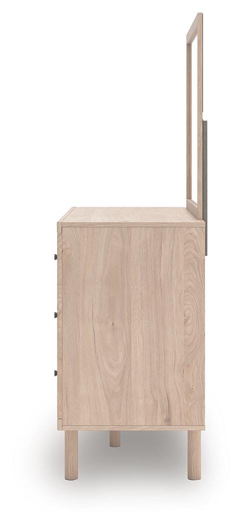 Arloster Brown/Tan/White Full Panel Storage Bed, Dresser, Mirror and Nightstand - Ornate Home