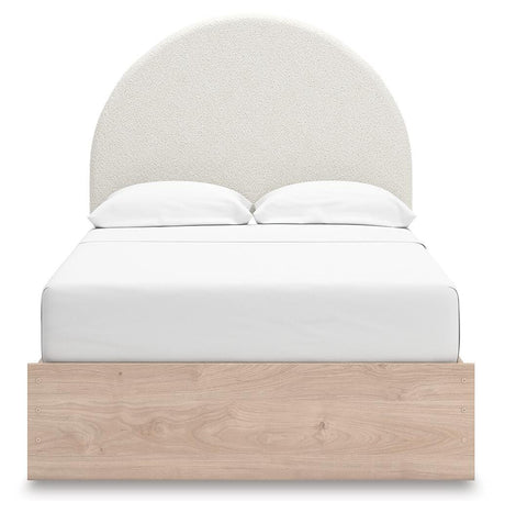 Arloster Brown/Tan/White Full Panel Storage Bed, Dresser, Mirror and Nightstand - Ornate Home