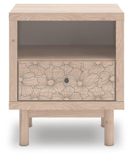 Arloster Brown/Tan/White Full Panel Storage Bed, Dresser, Mirror and Nightstand - Ornate Home