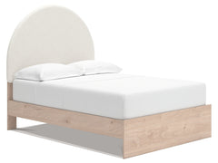 Arloster Tan/White Full Upholstered Panel Bed - Ornate Home