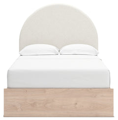 Arloster Tan/White Full Upholstered Panel Bed - Ornate Home
