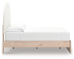 Arloster Tan/White Full Upholstered Panel Bed - Ornate Home