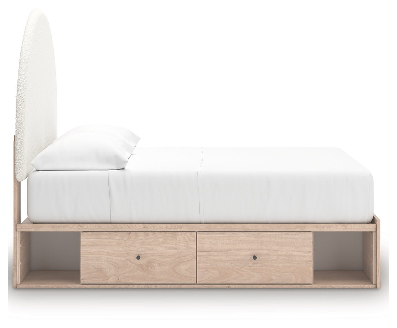 Arloster Tan/White Full Upholstered Panel Bed w/2 Under Bed Storage (Online Special Price) - Ornate Home