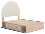 Arloster Tan/White Full Upholstered Panel Bed with Storage (Online Special Price) - Ornate Home