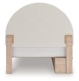 Arloster Tan/White Full Upholstered Panel Bed with Storage (Online Special Price) - Ornate Home