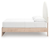 Arloster Tan/White Full Upholstered Panel Bed with Storage (Online Special Price) - Ornate Home