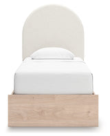 Arloster Tan/White Twin Upholstered Panel Bed (Online Special Price) - Ornate Home