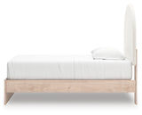Arloster Tan/White Twin Upholstered Panel Bed (Online Special Price) - Ornate Home