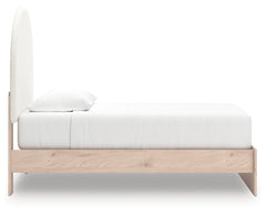 Arloster Tan/White Twin Upholstered Panel Bed - Ornate Home
