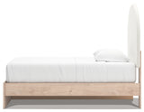 Arloster Tan/White Twin Upholstered Panel Bed with 2 Drawers Storage (Online Special Price) - Ornate Home