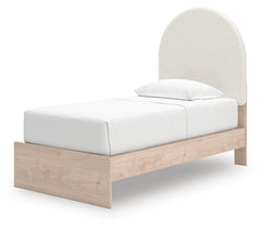 Arloster Tan/White Twin Upholstered Panel Bed with 2 Drawers Storage - Ornate Home