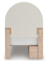 Arloster Tan/White Twin Upholstered Panel Bed with 2 Drawers Storage - Ornate Home