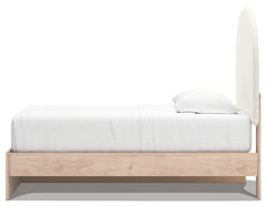 Arloster Tan/White Twin Upholstered Panel Bed with 2 Drawers Storage - Ornate Home
