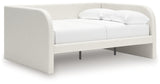 Arloster White/Tan Full Upholstered Day Bed, Dresser and Mirror (Online Special Price) - Ornate Home