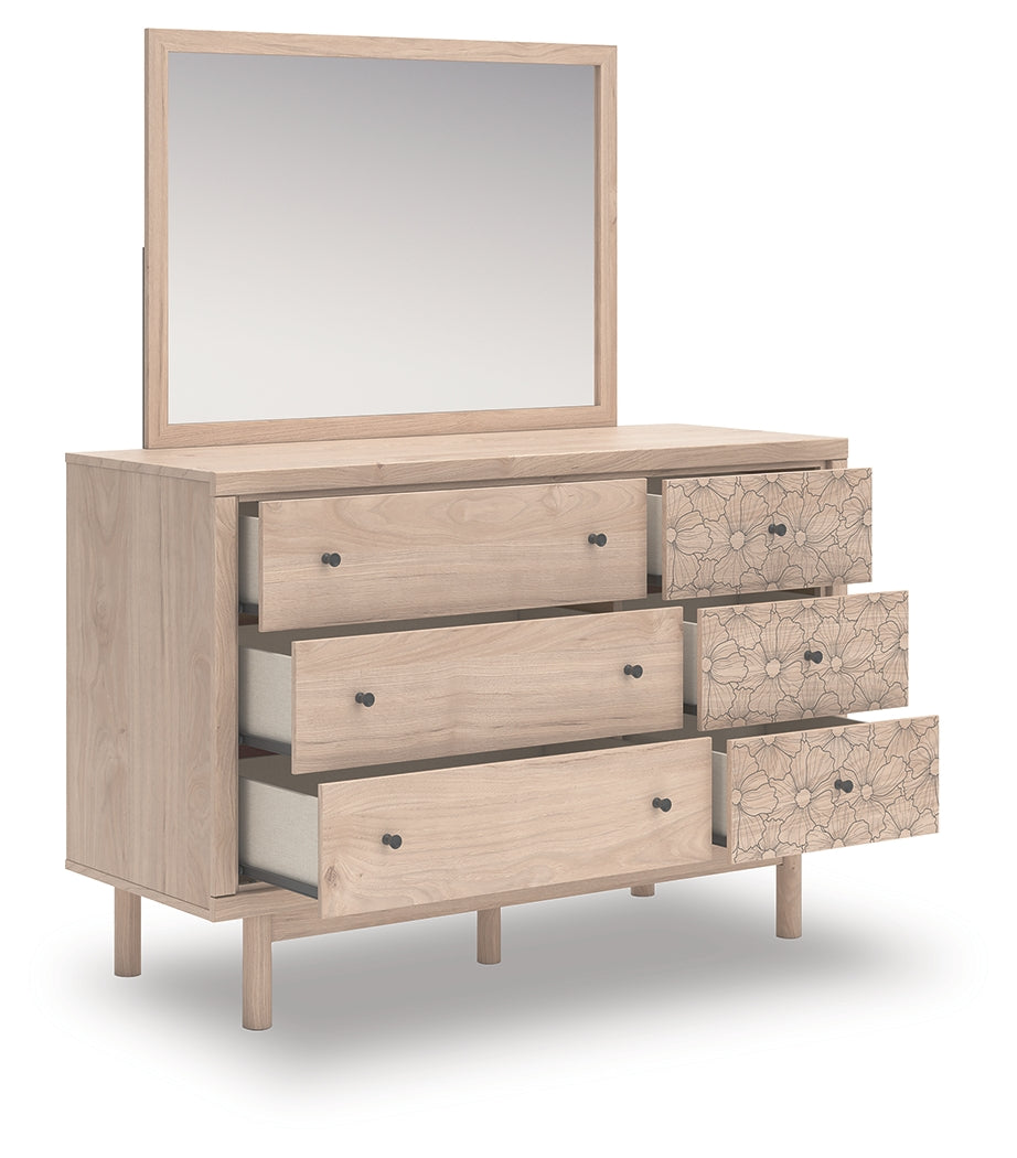 Arloster White/Tan Full Upholstered Day Bed, Dresser and Mirror (Online Special Price) - Ornate Home