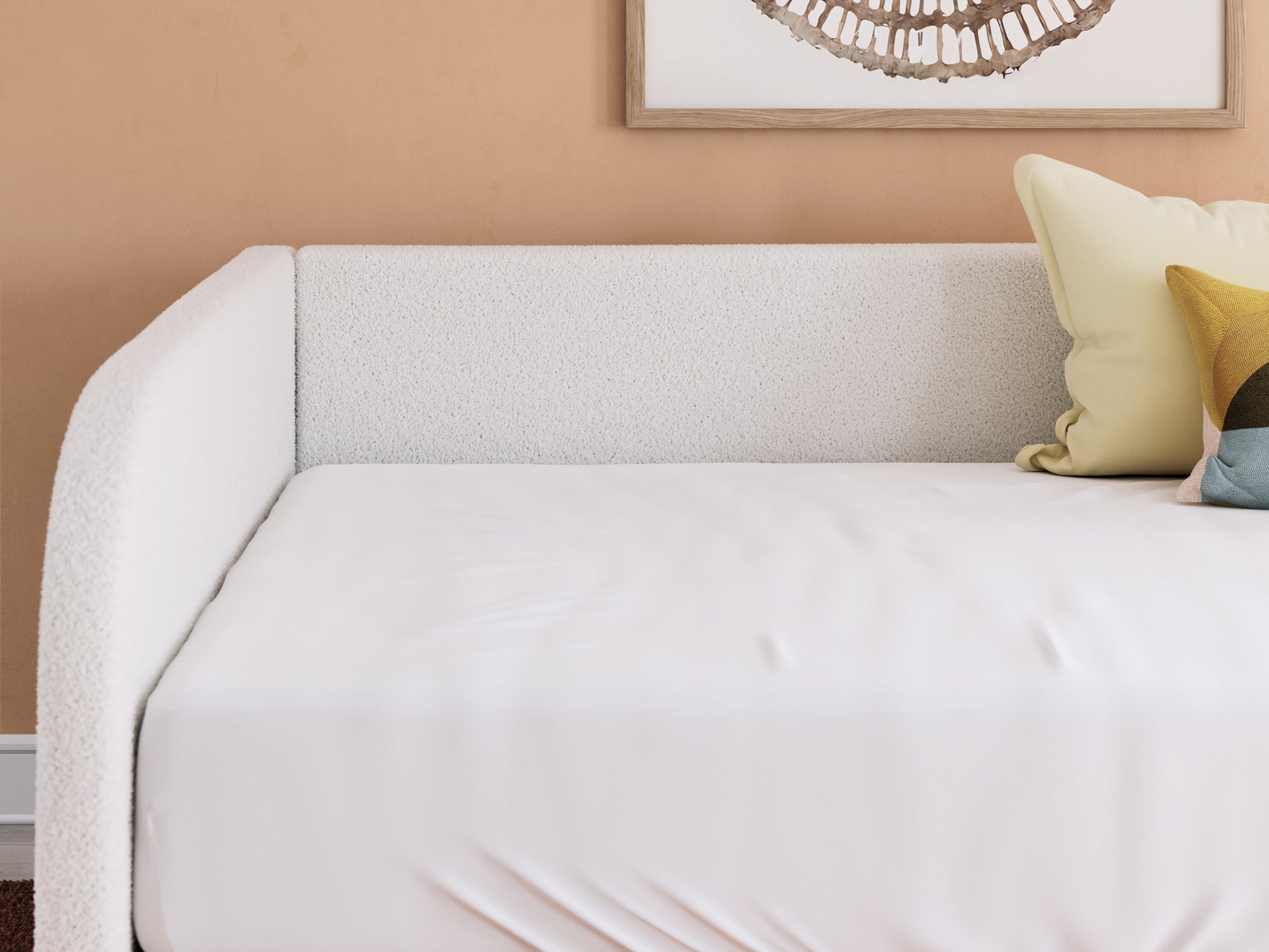 Arloster White/Tan Full Upholstered Day Bed, Dresser and Mirror (Online Special Price) - Ornate Home