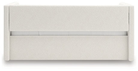 Arloster White/Tan Full Upholstered Day Bed, Dresser and Mirror - Ornate Home