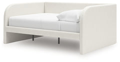 Arloster White/Tan Full Upholstered Day Bed, Dresser and Mirror - Ornate Home