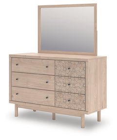 Arloster White/Tan Full Upholstered Day Bed, Dresser and Mirror - Ornate Home