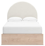 Arloster White/Tan Full Upholstered Panel Bed, Dresser and Mirror (Online Special Price) - Ornate Home