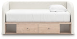 Arloster White/Tan Twin Day Bed with Storage, Dresser and Nightstand - Ornate Home