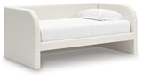 Arloster White/Tan Twin Upholstered Day Bed, Dresser and Mirror (Online Special Price) - Ornate Home