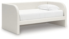 Arloster White/Tan Twin Upholstered Day Bed, Dresser and Mirror - Ornate Home