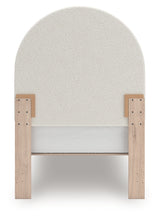 Arloster White/Tan Twin Upholstered Panel Bed, Dresser and Mirror (Online Special Price) - Ornate Home