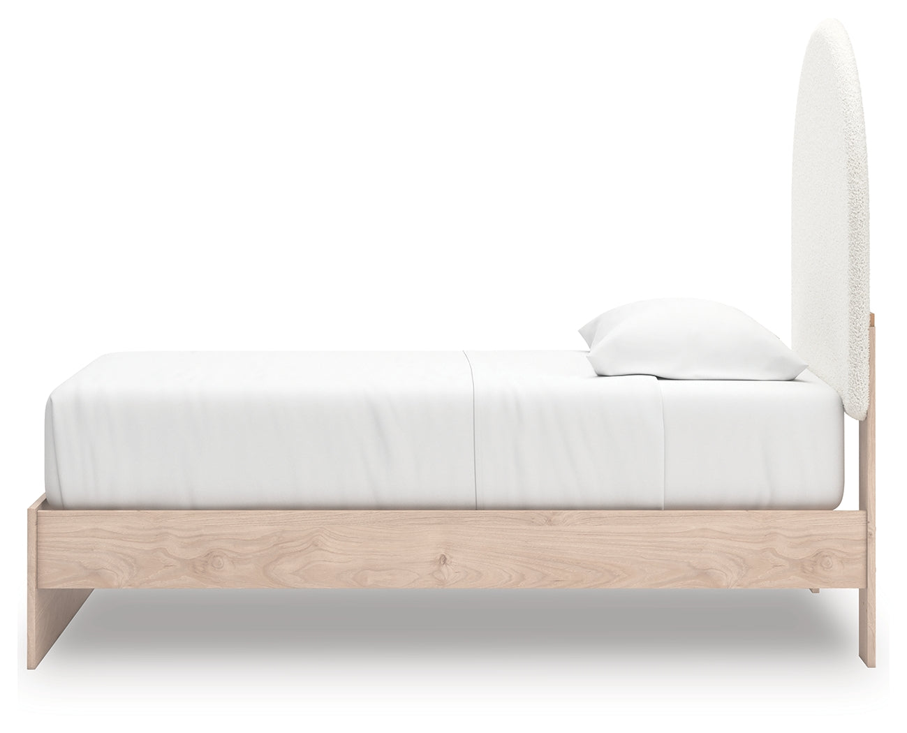 Arloster White/Tan Twin Upholstered Panel Bed, Dresser and Mirror (Online Special Price) - Ornate Home