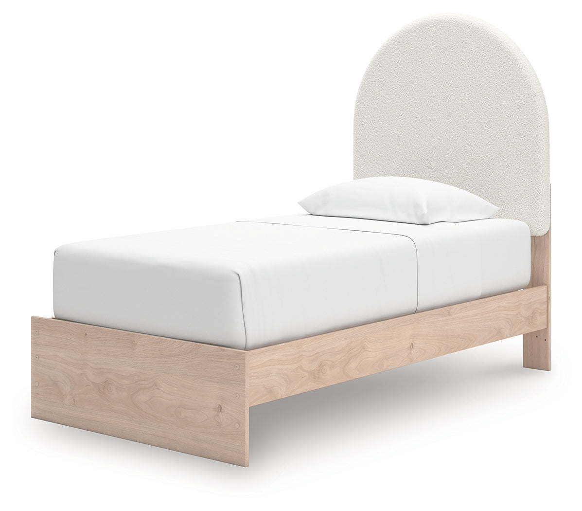 Arloster White/Tan Twin Upholstered Panel Bed, Dresser and Mirror (Online Special Price) - Ornate Home