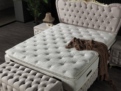 Armada Cream Storage Bed With Headboard - Ornate Home