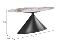 Armana White & Brown Dining Table - Ornate Home