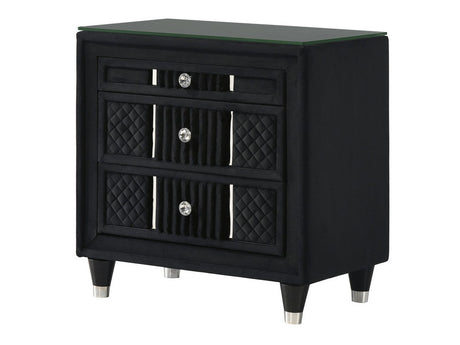 Armany Black Nightstand - Ornate Home