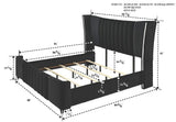 Armany Black Upholstered Panel Bedroom Set - Ornate Home