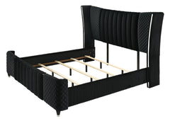 Armany Black Upholstered King Bed - Ornate Home
