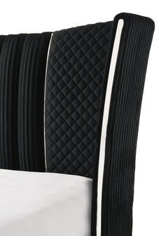 Armany Black Upholstered King Bed - Ornate Home