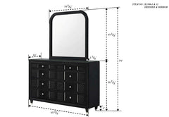 Armany Black Upholstered Panel Bedroom Set - Ornate Home