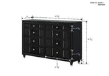 Armany Black Upholstered Panel Bedroom Set - Ornate Home