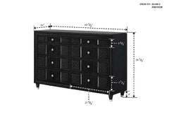 Armany Black Upholstered Panel Bedroom Set - Ornate Home