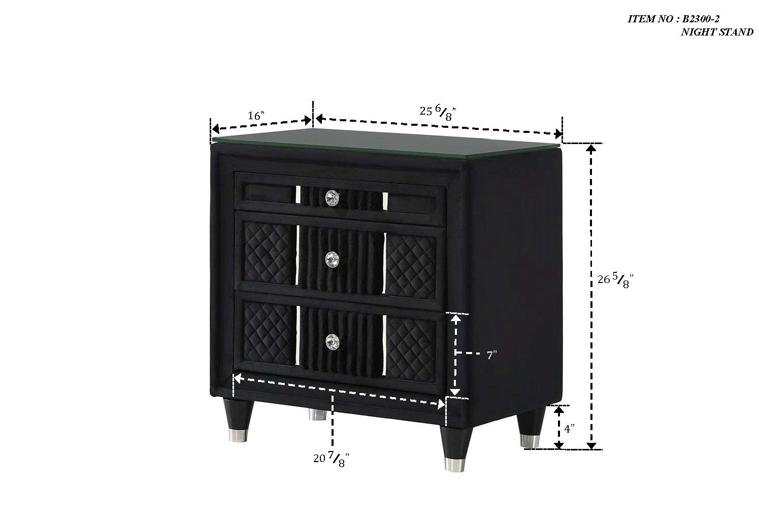 Armany Black Upholstered Panel Bedroom Set - Ornate Home