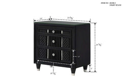Armany Black Upholstered Panel Bedroom Set - Ornate Home