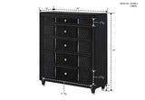 Armany Black Upholstered Panel Bedroom Set - Ornate Home