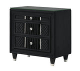 Armany Black Upholstered Panel Bedroom Set - Ornate Home