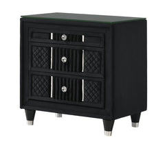 Armany Black Upholstered Panel Bedroom Set - Ornate Home