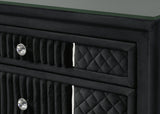 Armany Black Upholstered Panel Bedroom Set - Ornate Home