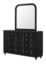 Armany Black Upholstered Panel Bedroom Set - Ornate Home