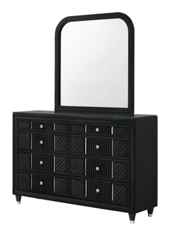 Armany Black Upholstered Panel Bedroom Set - Ornate Home
